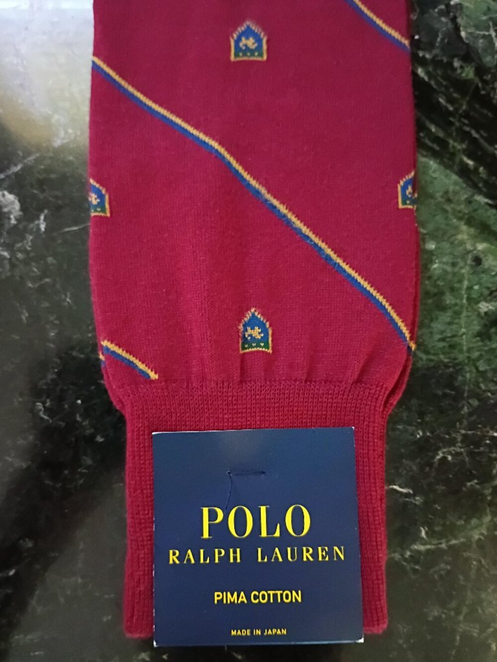 NWT Ralph Lauren Polo Crest (2) Pairs of Burgundy and Green Men's Socks - Picture 3 of 6